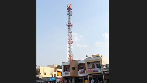 maratha youth fasting on mobile tower for Maratha Reservation