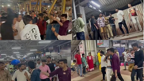 Kalyan Skywalk MNS workers beat up misbehaving migrant hawkers workers mumbai marathi news