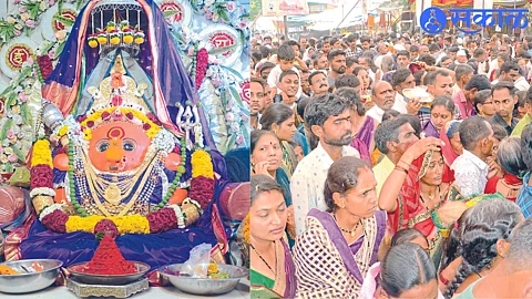 Decoration of Shree Ekvira Devi on 8th Male on Sunday.
A large crowd of devotees was seen to see the goddess.