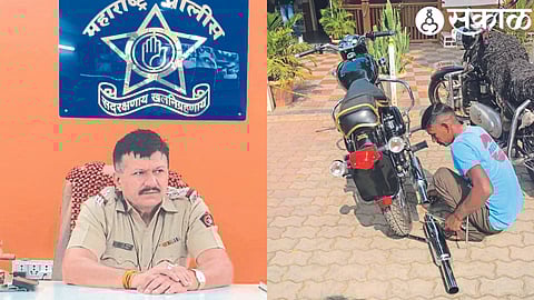 Youth removing the silencer of the action bullet.