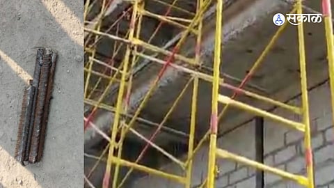 accidental death of worker boy after iron road fell on his head from construction site baner