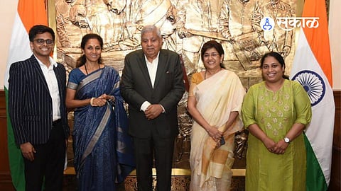 Sharad Pawar group aggressive on ajit pawar An praful patel resignation demand was made after meeting the Chairman of the Rajya Sabha jagdeep dhankhar knp94