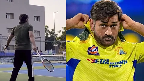 MS Dhoni Plays Tennis