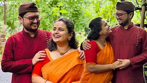 prathamesh laghate and mugdha vaishampayan engagement photos viral