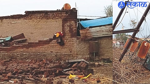 Here are the blown letters of the house. In the second photograph, the damage to the Rohitra of the Power Distribution Department.