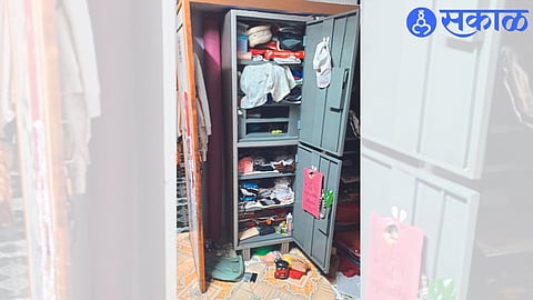 Cupboard broken by thieves.