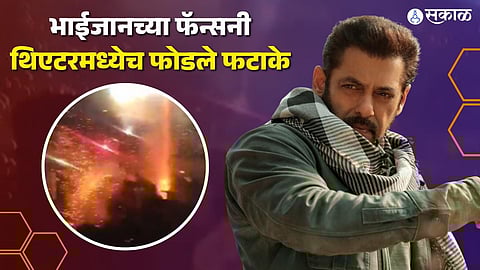 salman khan tiger 3 fans burst firecrackers at 'Tiger' entry in theatres, watch video