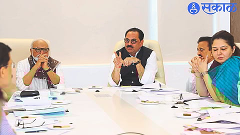 Relief and Rehabilitation Minister Anil Patil while reviewing the meeting of the Cabinet Sub-Committee on Thursday.