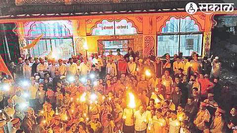 Maratha reservation issue carried out by citizens of Mashal Morcha.