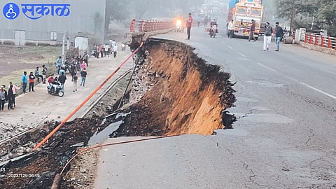 The wall of the British-era bridge in the city collapsed on Wednesday.