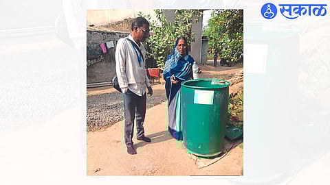 Officials inspecting the tanks as part of measures implemented by Zilla Parishad Health Department to control dengue in rural areas.
