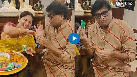 nivedita saraf and ashok saraf funny video of diwali 2023 goes viral on internet