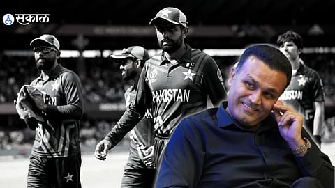 virender sehwag trolled Pakistan cricket team on social media over semi final WC 2023