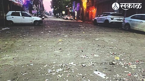 Municipal Corporation employees during cleaning on JB Road in the city.