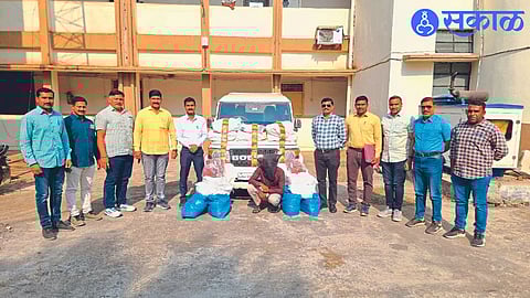 Police team present with seized Gutkha stock.