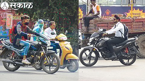 Helmetless and triple seat driver against action by traffic police nashik news