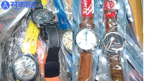 Counterfeit watches on sale under branded names.