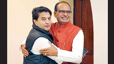 shivraj singh chauhan with jyotiraditya scindia
