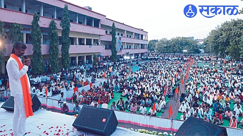 Speaking at a public meeting held here on Sunday, Manoj Jarange Patil, in front of the crowd.
