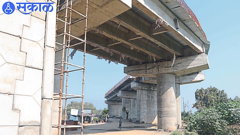 Asoda Railway Flyover work in progress.