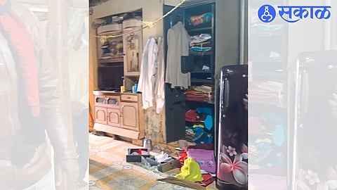 The clothes thrown away after thieves stole from the house of former sarpanch Shivaji Patil here.