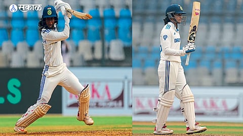 india w vs aus w test cricket match lead 157 run smriti richa jemimah deepti
