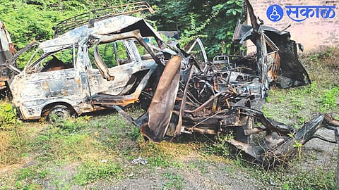 Burned vehicles after gas cylinder explosion.