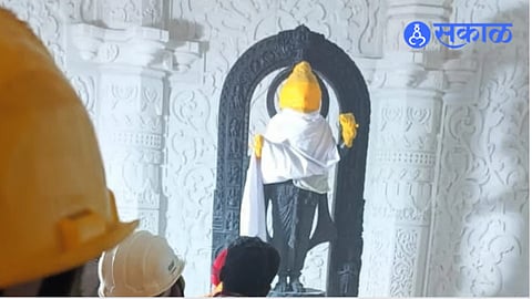 ayodhya ram mandir pran pratishtha ramlala idol first look garbh grah by arun yogiraj marathi news