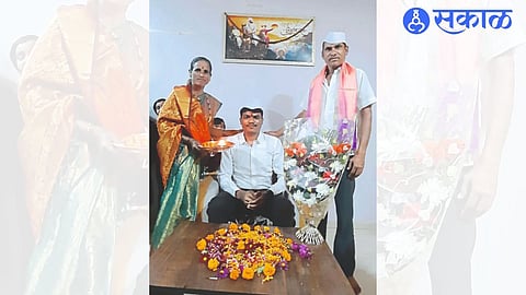 Tushar with farmer parents