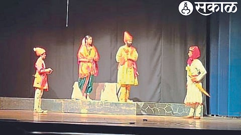 Scenes from a play performed at the State Children's Drama Competition on Thursday.