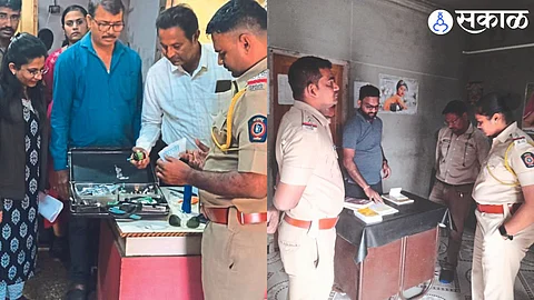The team inspects the fake doctor's clinic in boradi , In the second photo, police and health team inspecting the Sai Clinic at Old Bhampur