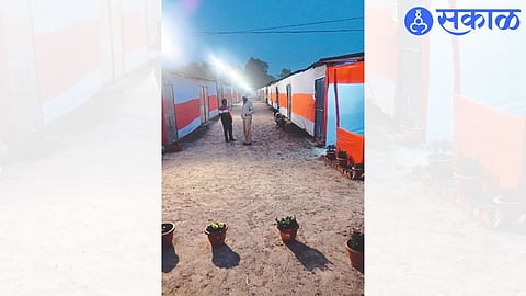 A temporary arrangement erected for the residence of saints.