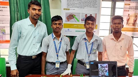 rajapur high school student make cashew nut peeling machine