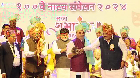 natya sammelan 2024 pune president prashant damle speech on stage political statement