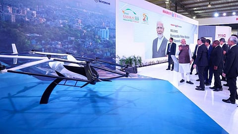 Maruti Suzuki showcases flying car updated eVX in electric suv Vibrant Gujarat summit Latest EV Update