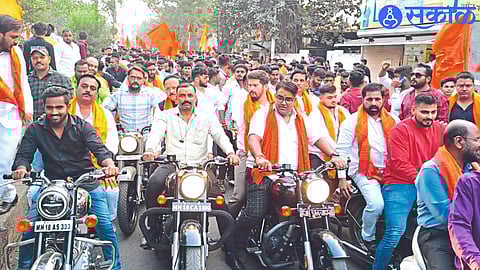 Officials of BJP, Shiv Sena Shinde group participated in the rally held on the occasion of Shri Ram Mandir