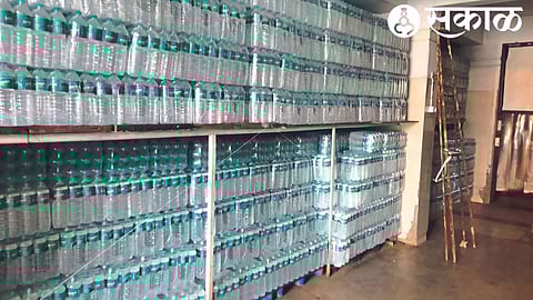 Bottles seized from a company manufacturing packaged drinking water.