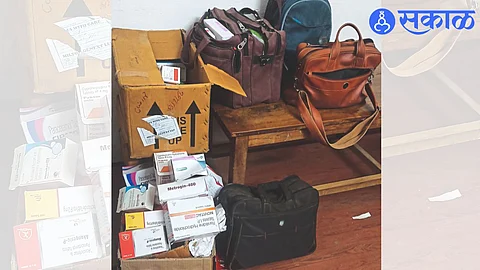 Material seized by the police from fake doctors including medicinal pills.
