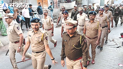 Additional Superintendent Kishore Kale, DySP Sachin Hire, Inspector Agarkar and officers participated in the route march.