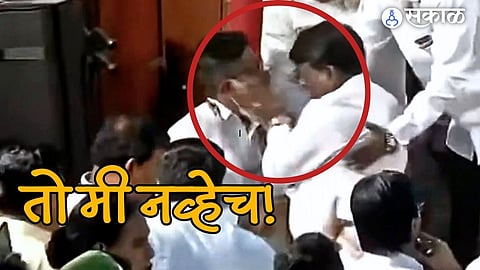 bjp mla sunil kamble explanation on slapping police officer Video and ncp jitendra satav sassoon hospital