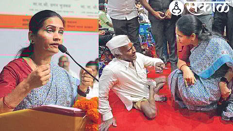 Union Minister of State for Health Dr. Bharti Pawar while interacting with disabled persons in the program of Disability Empowerment Department.