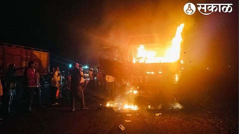 Eicher Truck caught fire