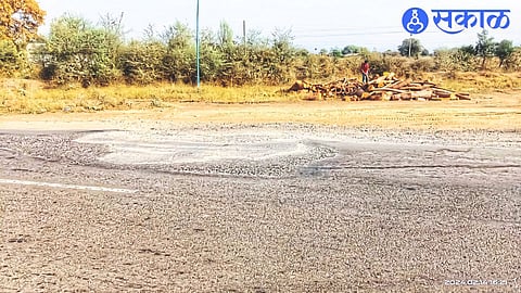 Patchwork done on new highway near Talegaon between Chalisgaon-Nandgaon.