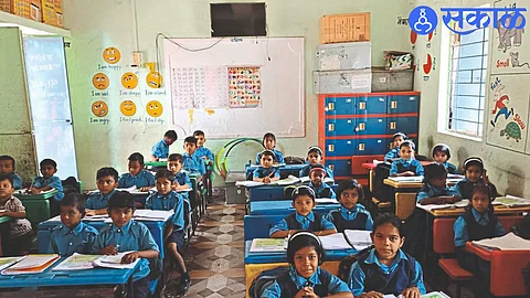 Shirpur Students attending Zilla Parishad School.