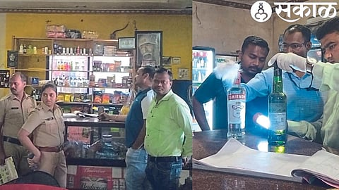Police team conducting Panchnama at Hotel Shahi Plaza. In the second photo, the team checking fingerprints.