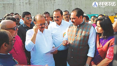 While inspecting the work of the dam, Deputy Chief Minister Ajit Pawar