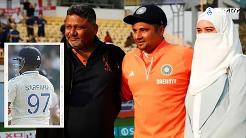 ind vs eng Sarfaraz Khan test jersey 97 number his father name Story Behind
