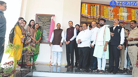 While inaugurating new building of Public Works Department, Tribal Development Minister Dr. Vijayakumar gavit.