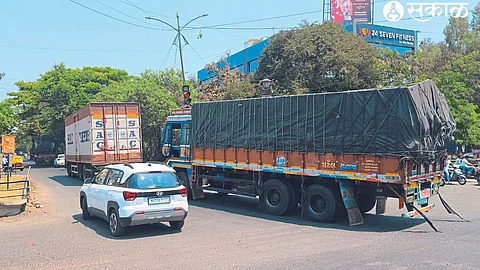 Traffic on Nashik-Pune highway.