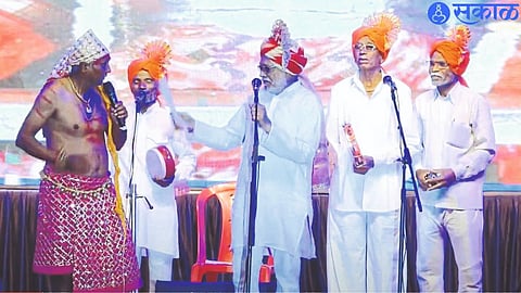 Artists presenting art at the Mahasanskrit festival